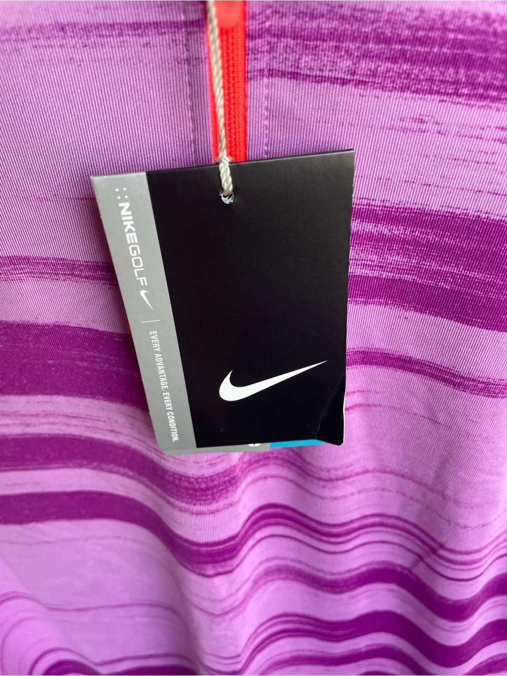 Nike women’s Lavender & Magenta Striped Half-Zip Polo golf